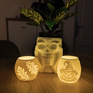 Őszi ledes dekor mécsestartó - otthon & életmód - dekoráció - halloween - halloweeni dekoráció - Meska.hu