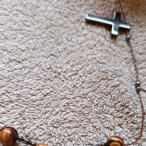 Rózsafüzér fűzött (Tigrisszem) - ékszer - nyaklánc - hosszú nyaklánc - Meska.hu