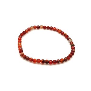 Karneol sötét sávos ásvány karkötő golyós 4mm, Ékszer, Karkötő, Ásványkarkötő, , MESKA