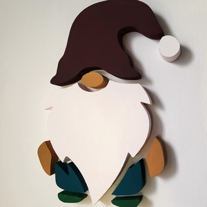 Karácsonyi manó fali dekor - otthon & életmód - dekoráció - kép & falikép - 3d képek - Meska.hu