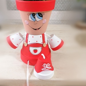 Cserépfigura piros  - otthon & életmód - dekoráció - dísztárgy - Meska.hu