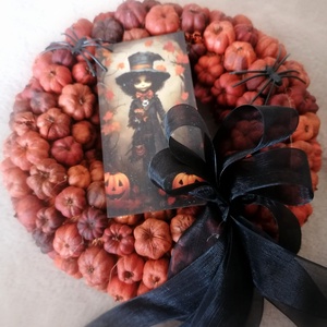 Halloween-i kopogtató , Otthon & Életmód, Dekoráció, Ajtó- és ablak dekoráció, Ajtódísz & Kopogtató, Virágkötés, MESKA