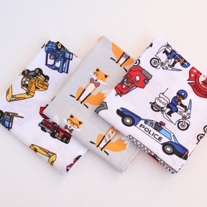 3 db fiús textil szalvéta, 100% pamutvászon - markolós/munkagépes, rendőr- és tűzoltóautós, rókás -  - Meska.hu