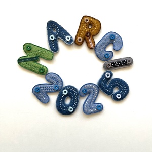 Gyapjúfilc betűk, számok, 9 db-os csomag - MARCI 2025 - Meska.hu