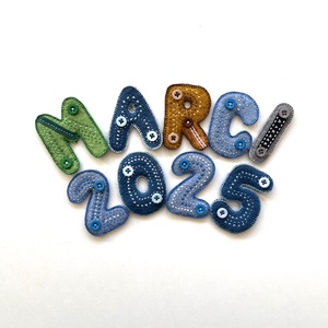 Gyapjúfilc betűk, számok, 9 db-os csomag - MARCI 2025 - otthon & életmód - dekoráció - fali és függő dekoráció - betű & név - Meska.hu