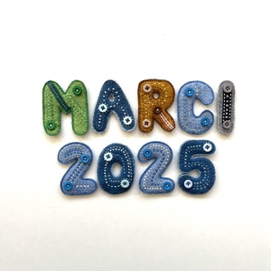 Gyapjúfilc betűk, számok, 9 db-os csomag - MARCI 2025 - otthon & életmód - dekoráció - fali és függő dekoráció - betű & név - Meska.hu