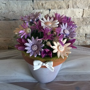 AKCIÓS!Szeretettel! Kerámia Virágok  Kaspóban -  - Meska.hu