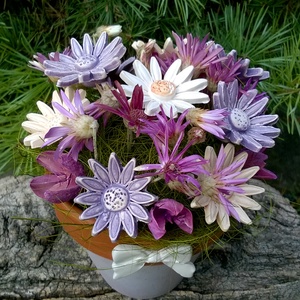 AKCIÓS!Szeretettel! Kerámia Virágok  Kaspóban -  - Meska.hu