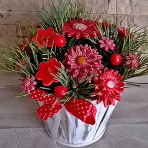 A  Klasszikus,Romantikus!  Kerámia Virágok Kaspóban -  - Meska.hu