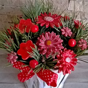 A  Klasszikus,Romantikus!  Kerámia Virágok Kaspóban -  - Meska.hu