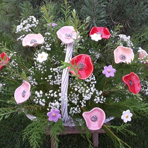 5db, Szél Fújta Kerámia Virág (tp.201) -  - Meska.hu