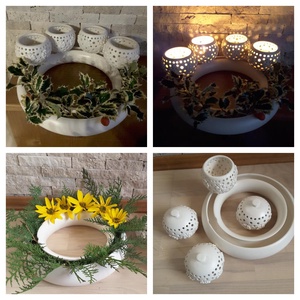 Adrienn Rendelése!,Hópelyhes Variálható Kerámia Adventi Koszorú -  - Meska.hu