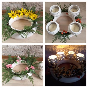 Adrienn Rendelése!,Hópelyhes Variálható Kerámia Adventi Koszorú -  - Meska.hu