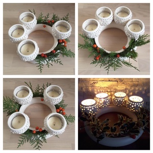 Adrienn Rendelése!,Hópelyhes Variálható Kerámia Adventi Koszorú -  - Meska.hu