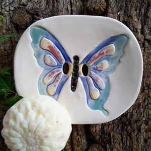 ,Tarka Szárnyú Pillangó  Kerámia Szappantartó -  - Meska.hu