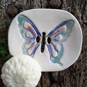 ,Tarka Szárnyú Pillangó  Kerámia Szappantartó -  - Meska.hu