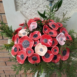 5db, Szél Fújta Kerámia Virág (tp.201) -  - Meska.hu