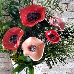 5db, Szél Fújta Kerámia Virág (tp.201) -  - Meska.hu