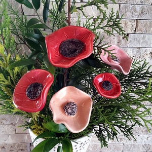 5db, Szél Fújta Kerámia Virág (tp.201) -  - Meska.hu