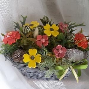 ,Színes Virágok Kerámia Virágos Asztaldísz -  - Meska.hu