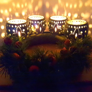 ,MézsárgaVariálható Kerámia Adventi Koszorú - karácsony - adventi díszek - adventi koszorú - Meska.hu