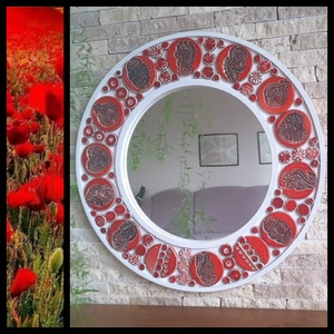  India TüzeKerámiával Díszített Fali Tükör - Meska.hu