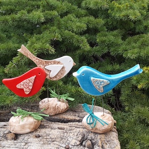 ,Tavaszi  Kék Madárdal Kerámia Madárka - otthon & életmód - ház & kert - Meska.hu