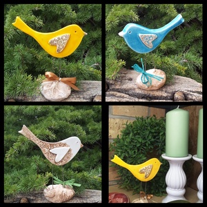 ,Tavaszi  Kék Madárdal Kerámia Madárka - otthon & életmód - ház & kert - Meska.hu