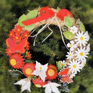 Tarka virágokKerámia Virágos,Kopogtató Ajtódísz - otthon & életmód - dekoráció - ajtó- és ablak dekoráció - ajtódísz & kopogtató - Meska.hu