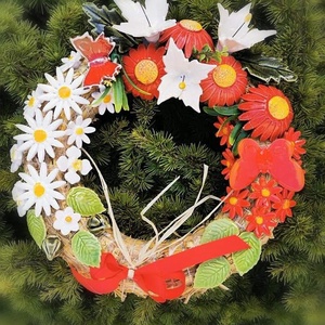 Tarka virágokKerámia Virágos,Kopogtató Ajtódísz - otthon & életmód - dekoráció - ajtó- és ablak dekoráció - ajtódísz & kopogtató - Meska.hu