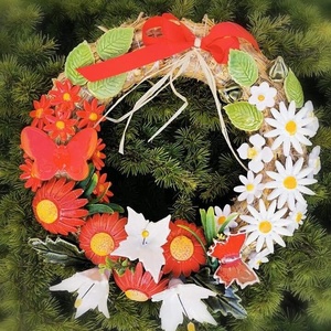 Tarka virágokKerámia Virágos,Kopogtató Ajtódísz - otthon & életmód - dekoráció - ajtó- és ablak dekoráció - ajtódísz & kopogtató - Meska.hu