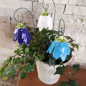 ,3db Nagy Kék-FehérbHarangvirágMázas Kerámia Virág  - otthon & életmód - dekoráció - virágdísz és tartó - csokor & virágdísz - Meska.hu