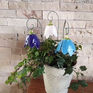 ,3db Nagy Kék-FehérbHarangvirágMázas Kerámia Virág  - otthon & életmód - dekoráció - virágdísz és tartó - csokor & virágdísz - Meska.hu