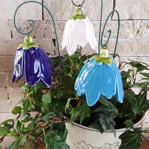 ,3db Nagy Kék-FehérbHarangvirágMázas Kerámia Virág  - otthon & életmód - dekoráció - virágdísz és tartó - csokor & virágdísz - Meska.hu