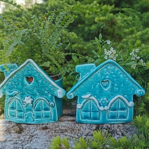 , Házikós Kerámia kaspó(B) - otthon & életmód - dekoráció - virágdísz és tartó - cserép & kaspó - Meska.hu