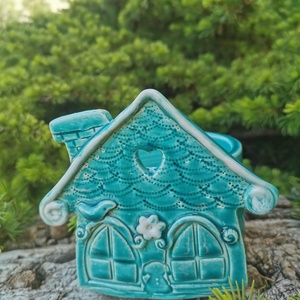 , Házikós Kerámia kaspó(B) - otthon & életmód - dekoráció - virágdísz és tartó - cserép & kaspó - Meska.hu