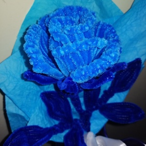 Zsenília kék rózsa - otthon & lakás - dekoráció - virágdísz és tartó - csokor & virágdísz - Meska.hu