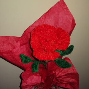 Zsenília vörös rózsa - otthon & lakás - dekoráció - virágdísz és tartó - csokor & virágdísz - Meska.hu