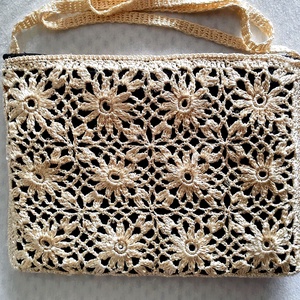 Vajszínű horgolt táska - Meska.hu