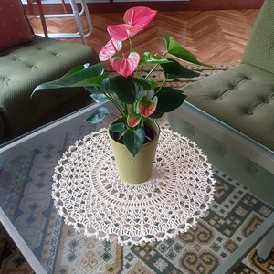 50 cm-es kerek horgolt terítő (mandala) - otthon & életmód - dekoráció - Meska.hu