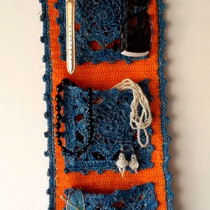 Fali horgolt tároló, falikép, Otthon & Életmód, Dekoráció, Fali és függő dekoráció, Falra akasztható dekor, Horgolás, MESKA