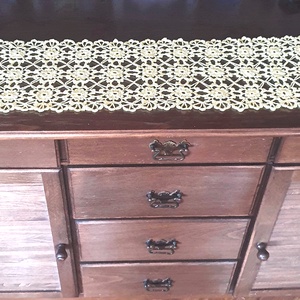  horgolt terítő 66 cm, futó, sárga, Otthon & Életmód, Dekoráció, Asztal és polc dekoráció, Horgolt & Csipketerítő, Horgolás, MESKA