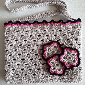Szürke horgolt táska, Táska & Tok, Kézitáska & válltáska, Válltáska, Horgolás, MESKA