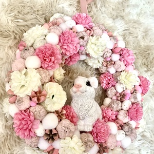 Húsvéti nyuszis Ajtó kopogtató - ünnepi díszek, dekorációk - húsvéti díszek és dekorációk - húsvéti ajtódísz, kopogtató - Meska.hu