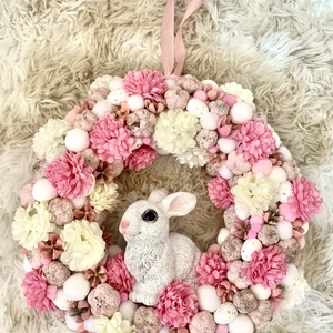 Húsvéti nyuszis Ajtó kopogtató - ünnepi díszek, dekorációk - húsvéti díszek és dekorációk - húsvéti ajtódísz, kopogtató - Meska.hu