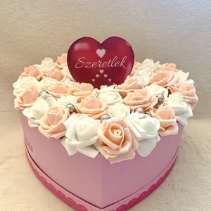 Valentin napi rózsa box, Otthon & Életmód, Dekoráció, Asztal és polc dekoráció, Asztaldísz, , MESKA