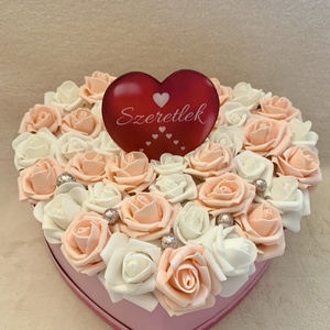 Valentin napi rózsa box - otthon & életmód - dekoráció - asztal és polc dekoráció - asztaldísz - Meska.hu