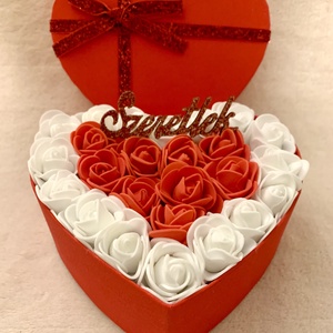 Valentin napi örök rózsa box, Otthon & Életmód, Dekoráció, Asztal és polc dekoráció, Díszdoboz, , MESKA