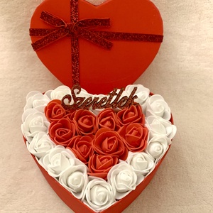 Valentin napi örök rózsa box - otthon & életmód - dekoráció - asztal és polc dekoráció - díszdoboz - Meska.hu