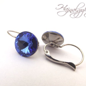 Swarovski, nemesacél francia kapcsos fülbevaló  - ékszer - fülbevaló - lógó fülbevaló - Meska.hu